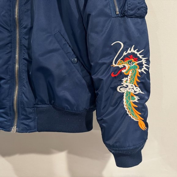 Schott NYC West Pacific Bomber Jacket Medium M South Korea USA Souvenir Flight - Picture 5 of 14